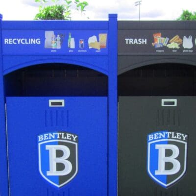 Park recycling, outdoor recycling bin, indoor recycling bin, waste receptacle, 36 gallons, TXZ, school and campus recycling