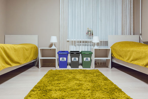 CleanRiver Recycling (indoor/outdoor) BevvyBin8 in Dorm room.